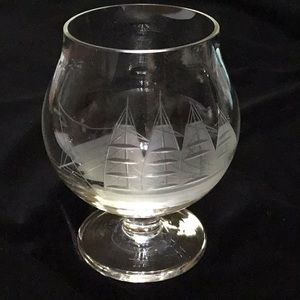 Vintage Princess House Etched Brandy Snifter.